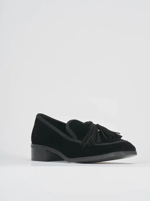 Mocassini tacco 2cm velluto nero