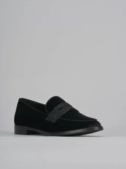 Mocassini tacco 2cm velluto nero