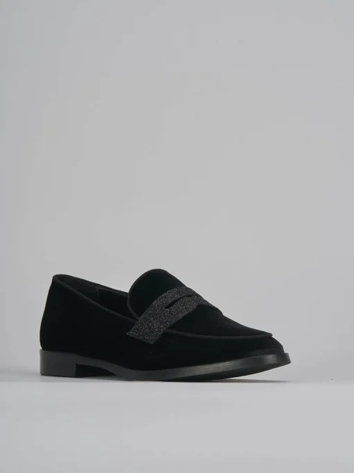 Mocassini tacco 2cm velluto nero