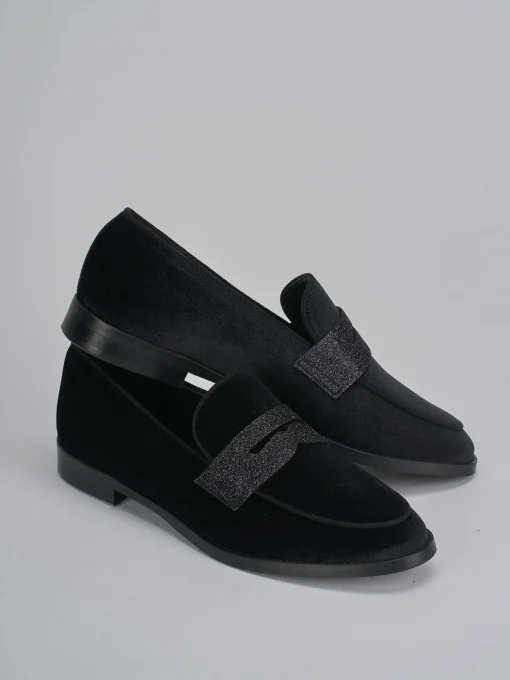 Mocassini tacco 2cm velluto nero