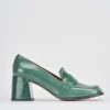 Mocassini tacco 8cm vernice verde