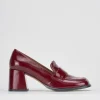 Mocassini tacco 8cm vernice bordo'