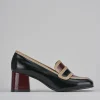 Mocassini tacco 5cm vernice nero