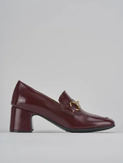 Mocassini tacco 5cm vernice bordo'