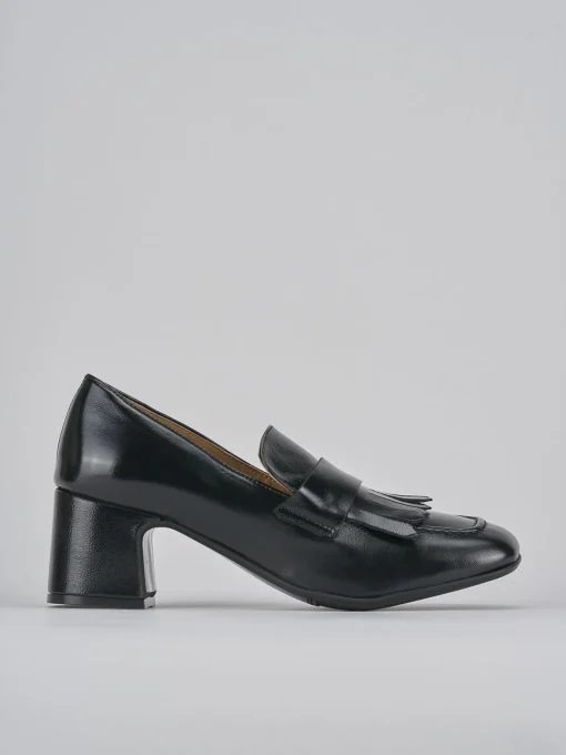 Mocassini tacco 5cm vernice nero