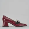 Mocassini tacco 6cm vernice bordo'