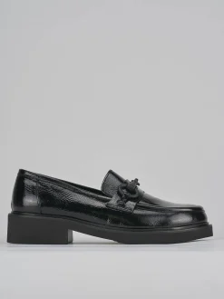 Mocassini tacco 3cm vernice nero