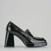 Mocassini tacco 7cm vernice nero