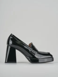 Mocassini tacco 7cm vernice nero
