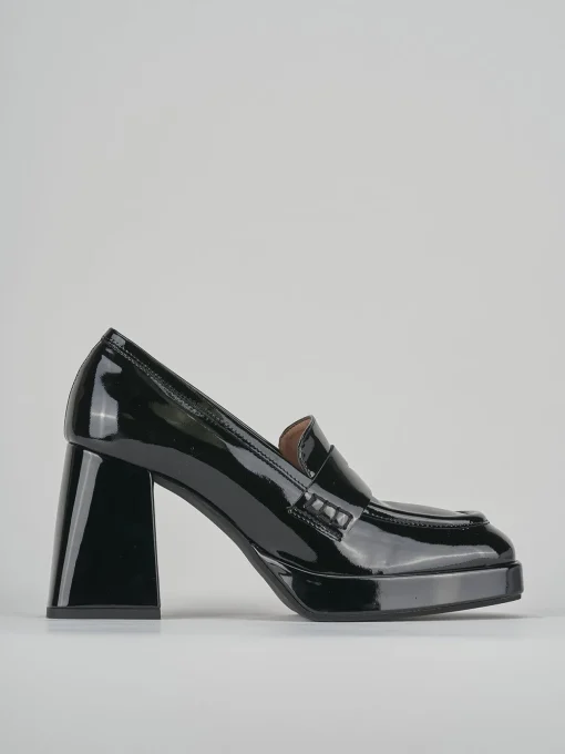 Mocassini tacco 7cm vernice nero