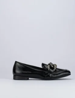 Mocassini tacco 1cm vernice nero