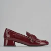 Mocassini tacco 3cm vernice bordo'