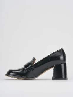 Mocassini tacco 8cm vernice nero
