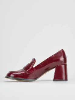 Mocassini tacco 8cm vernice bordo'