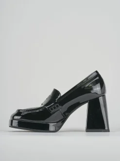 Mocassini tacco 7cm vernice nero