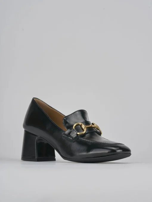 Mocassini tacco 5cm vernice nero