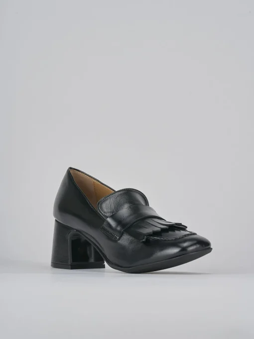 Mocassini tacco 5cm vernice nero