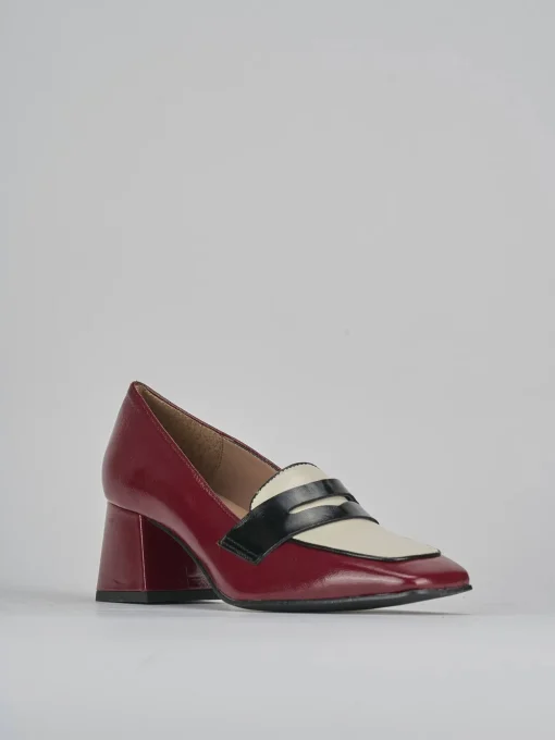 Mocassini tacco 6cm vernice bordo'