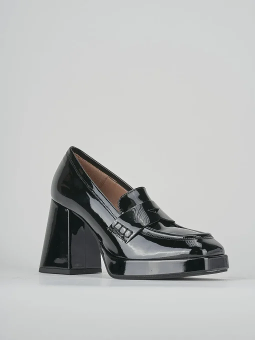 Mocassini tacco 7cm vernice nero