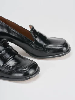 Mocassini tacco 8cm vernice nero