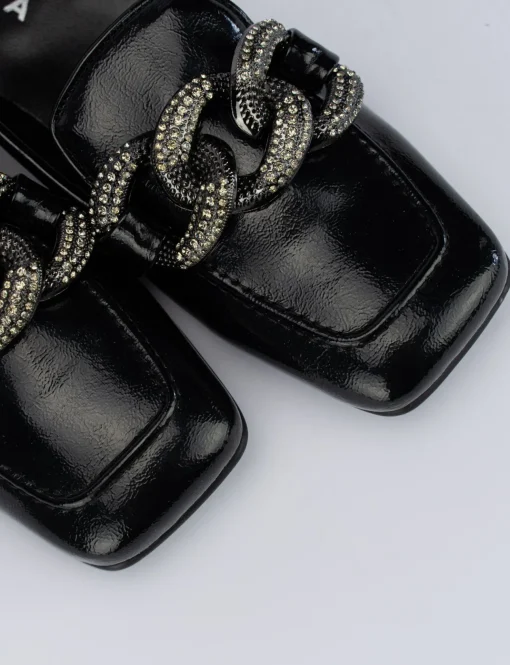 Mocassini tacco 1cm vernice nero