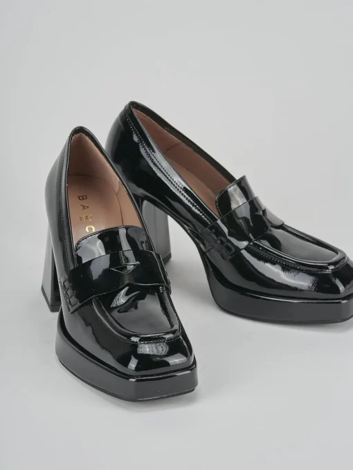 Mocassini tacco 7cm vernice nero