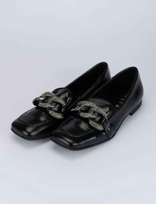 Mocassini tacco 1cm vernice nero