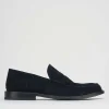 Mocassino blu camoscio