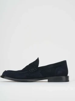 Mocassino blu camoscio