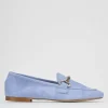 Mocassino azzurro camoscio