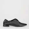 Mocassino ballerina tacco 1 cm nero pelle