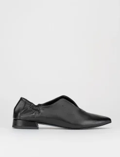 Mocassino ballerina tacco 1 cm nero pelle