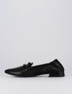 Mocassino ballerina tacco 1 cm nero pelle