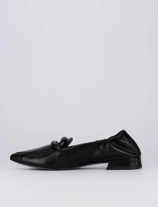 Mocassino ballerina tacco 1 cm nero pelle