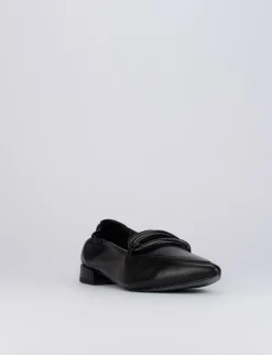 Mocassino ballerina tacco 1 cm nero pelle