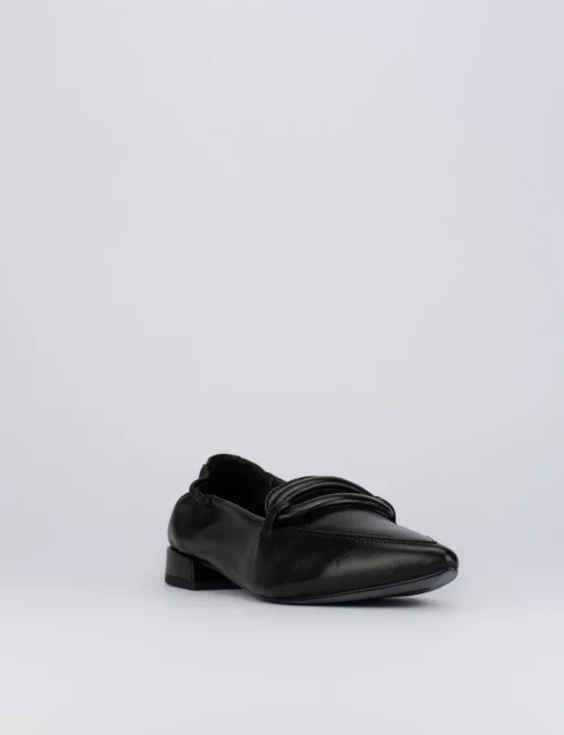 Mocassino ballerina tacco 1 cm nero pelle