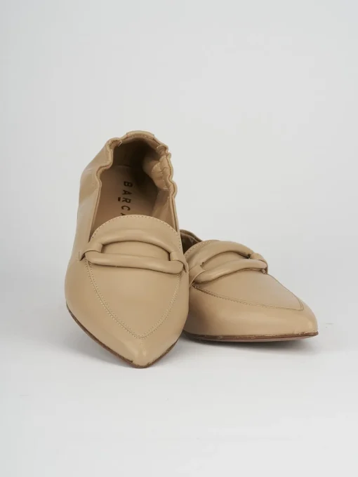 Mocassino ballerina tacco 1 cm beige pelle