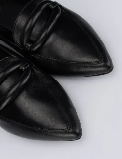 Mocassino ballerina tacco 1 cm nero pelle