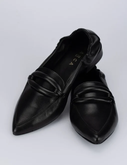 Mocassino ballerina tacco 1 cm nero pelle