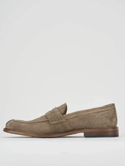 Mocassino beige camoscio