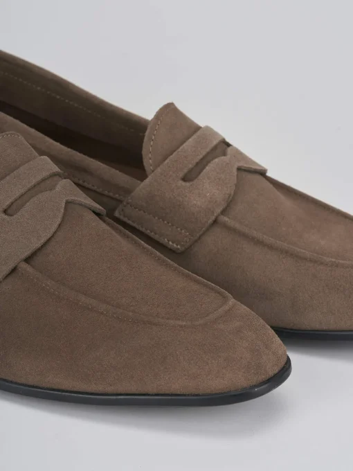 Mocassino beige camoscio