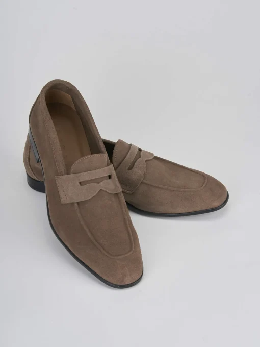 Mocassino beige camoscio