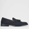 Mocassino blu camoscio