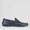 Mocassino blu pelle