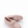 mocassino fondo gomma e soletto interno in vera pelle. Tomaia in morbidissima pelle martellata rosa