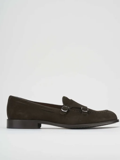 Mocassino monkstrap testa camoscio
