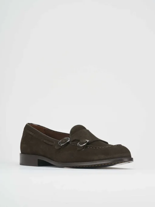 Mocassino monkstrap testa camoscio
