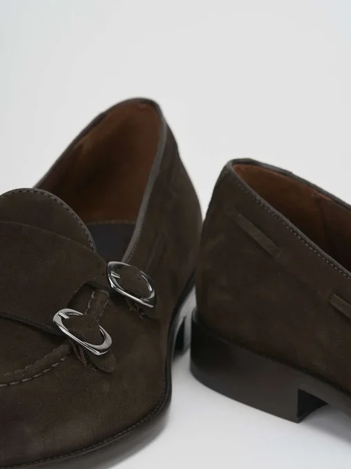Mocassino monkstrap testa camoscio