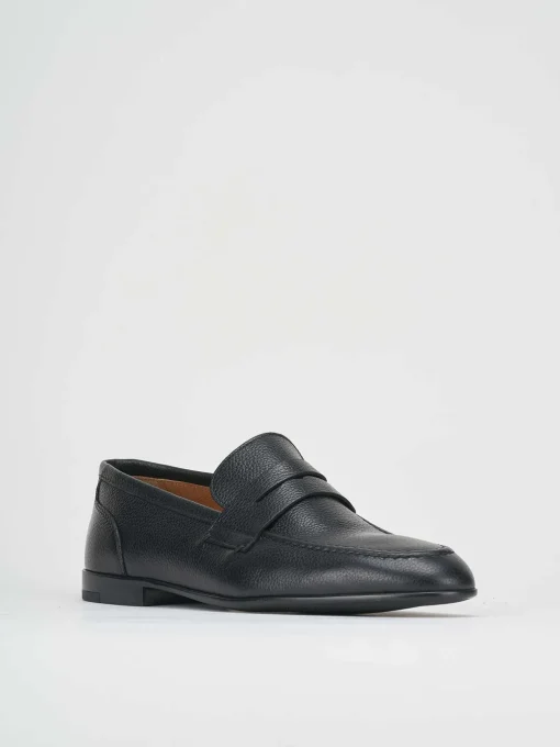 Mocassino nero pelle