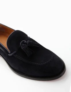 mocassino tacco 2 cm blu